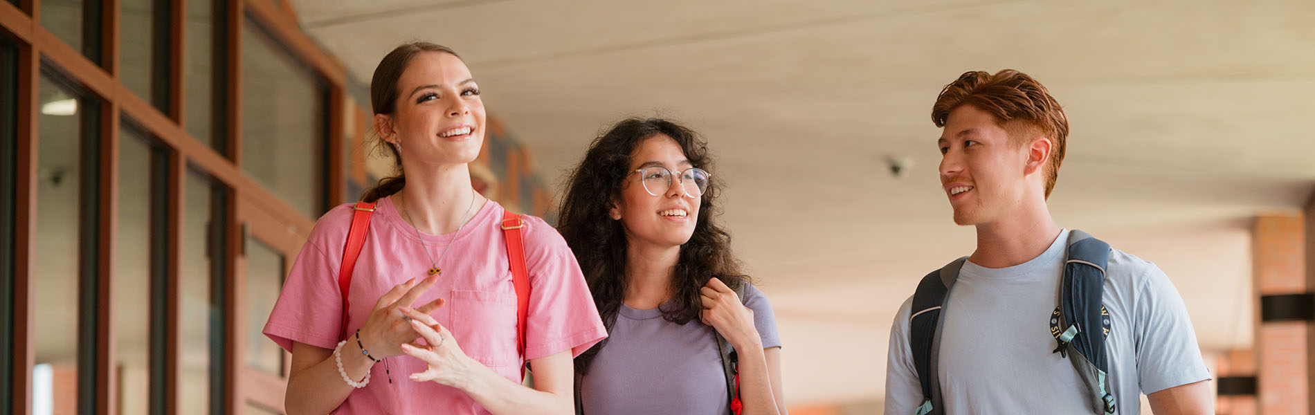 Three DMC students walking together