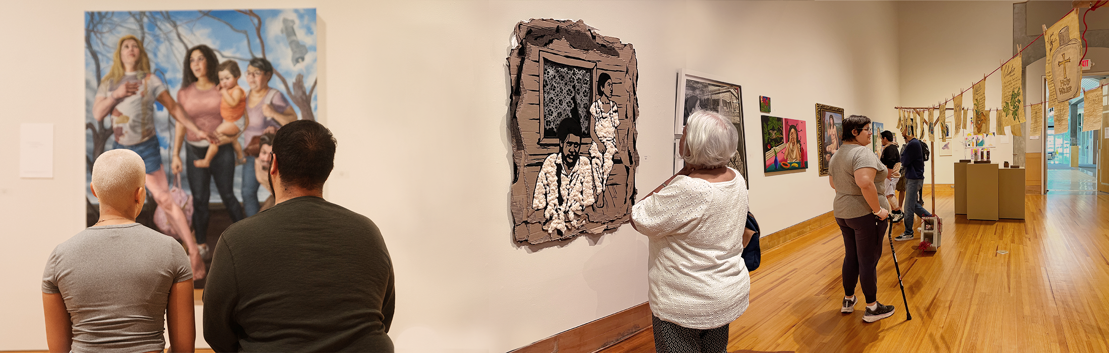 photo of gallery visitors in a collage