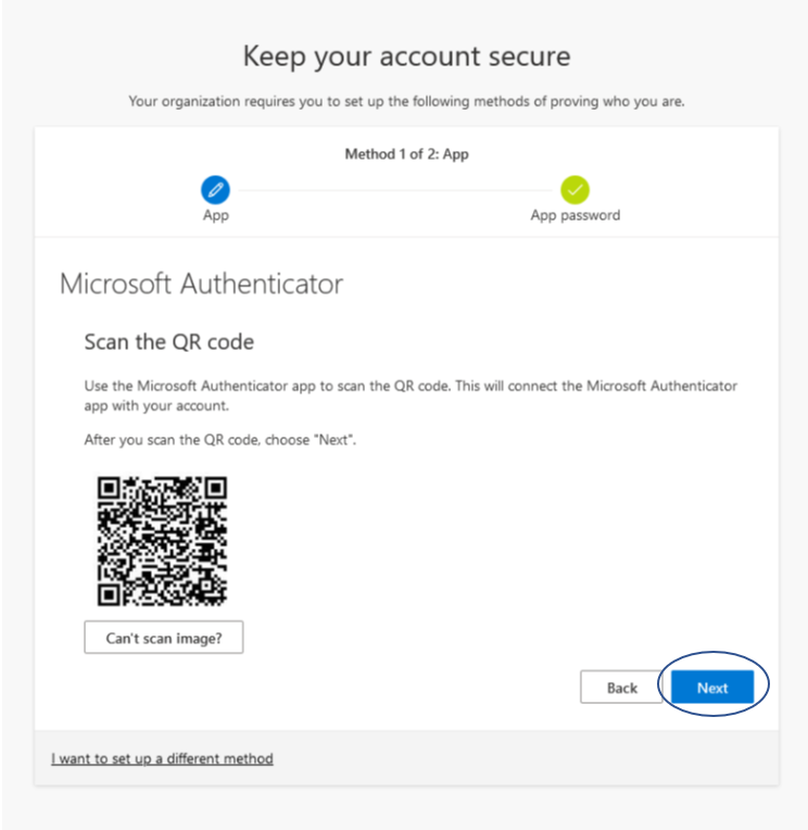 Microsoft Authenticator application screen three