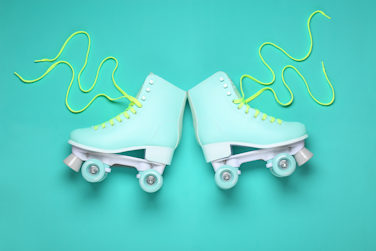 Roller skates lying on the floor