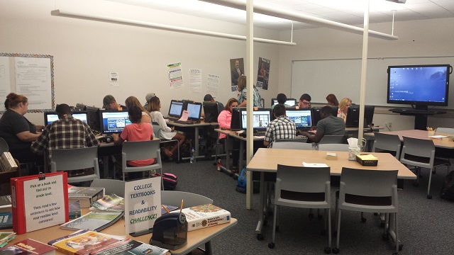 Students work in the Reading Lab.