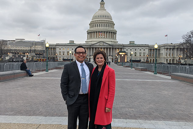 Board Chair Carol Scott with Dr. Manny Gonzalez, director of the Community College Association of Texas Trustees